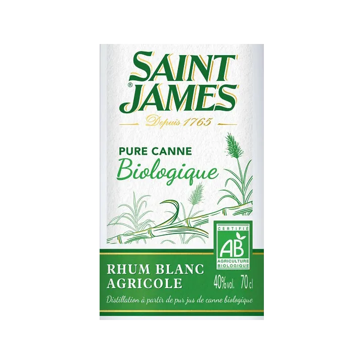 SAINT JAMES Rhum Blanc Impérial Bio 40% 70cl