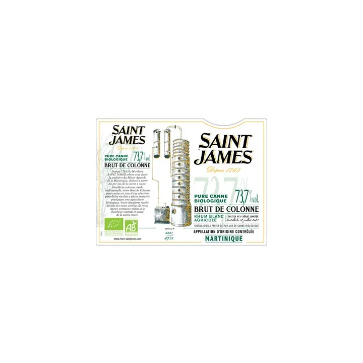 SAINT JAMES Rhum Blanc Impérial Bio 40% 70cl