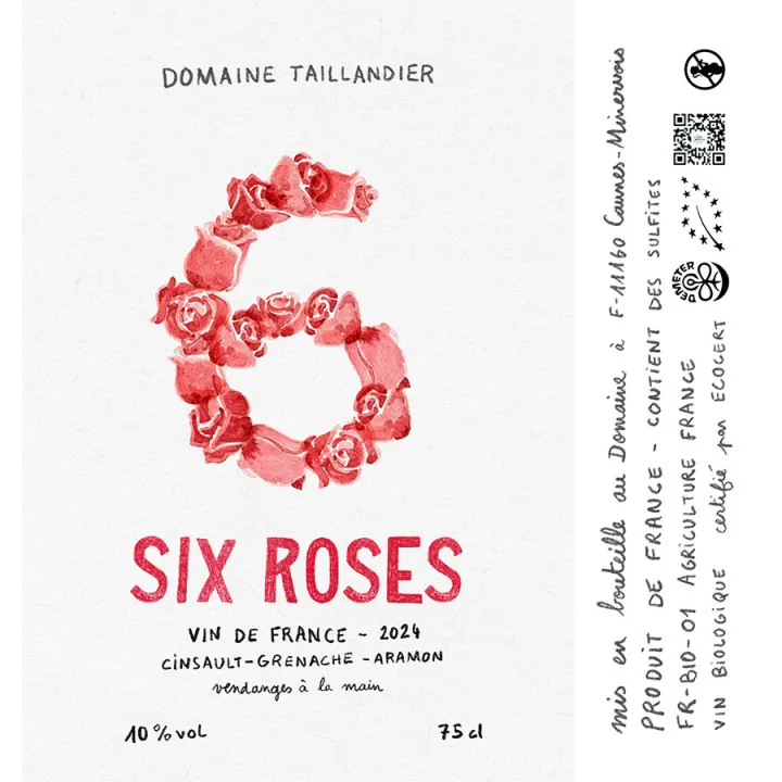 Six Roses Vin de France Bio 2024