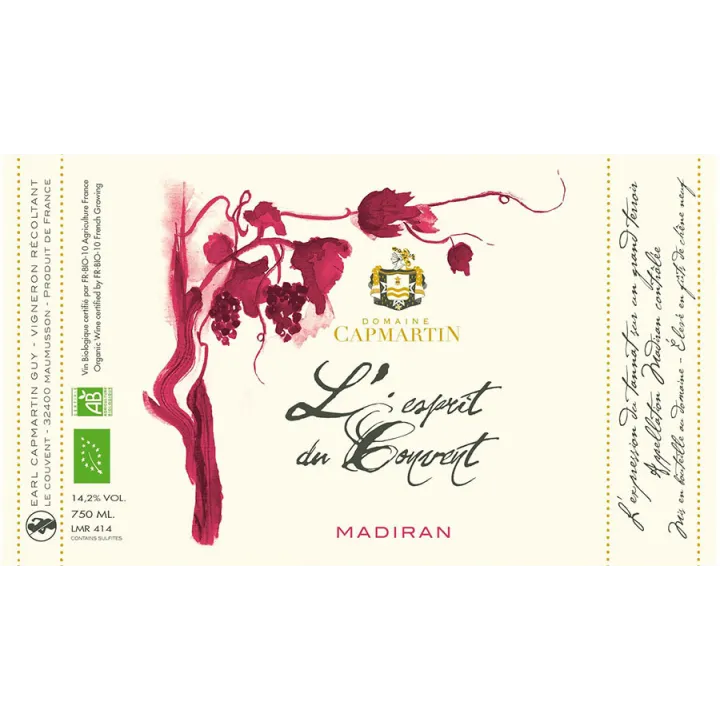 L'Esprit du Couvent - Madiran Bio 2018