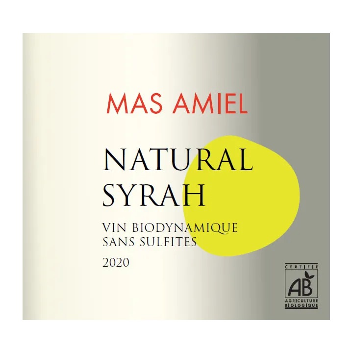 Mas Amiel - NATURAL SYRAH - VDP Roussillon - Bio 2020