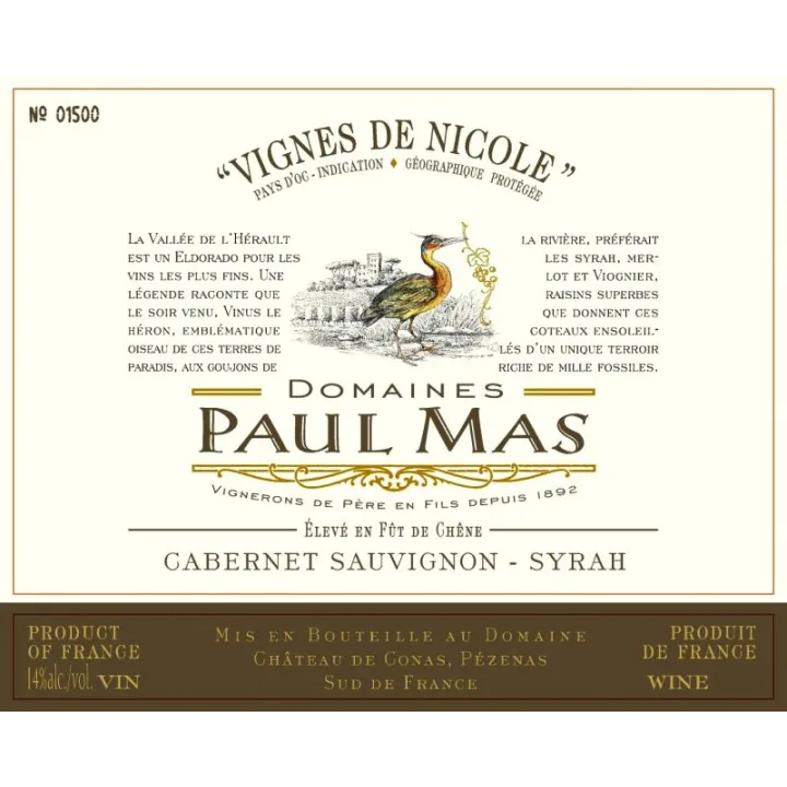 Paul Mas - Les Vignes de Nicole Cabernet-Syrah 2020 Magnum