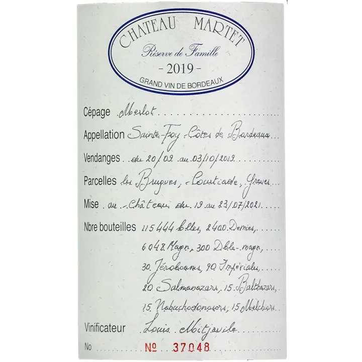 Château Martet Réserve de la Famille 2019